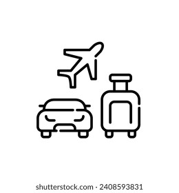 Airport taxi and rental car services sign. Pixel perfect icon
