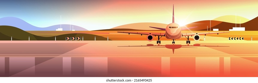 airport terminal with aircraft flying plane taking off international transportation traveling concept