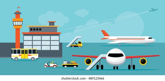 Airport, Terminal, Ground Work, Aircraft, Commercial Aviation, Aerial Transport 