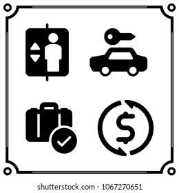 airport terminal icon vector set
