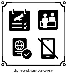 airport terminal icon vector set