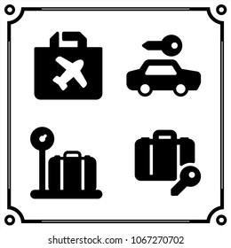 airport terminal icon vector set