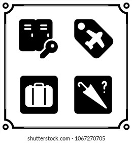 airport terminal icon vector set