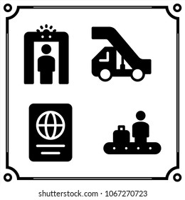airport terminal icon vector set