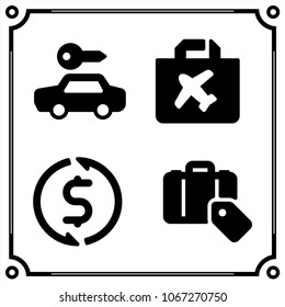 airport terminal icon vector set