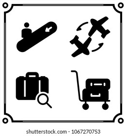 airport terminal icon vector set