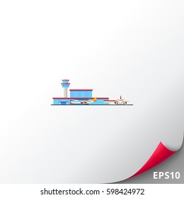 Airport Terminal and Liners Vector Icon