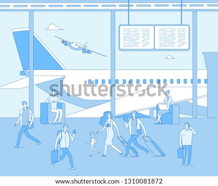 Similar – Image, Stock Photo Airport Departure Scoreboard