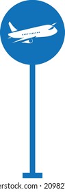 airport terminal sign icon blue version