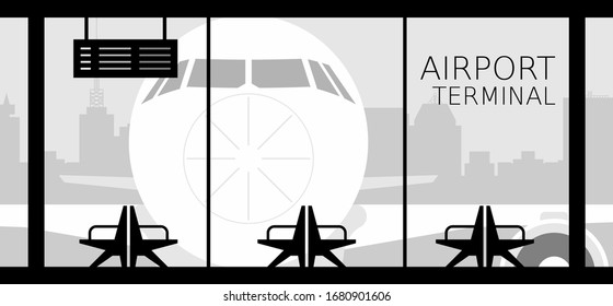 Airport terminal. Airport waiting room. Flat design. isolated on white background
