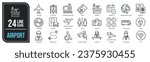 Airport thin line icons. For website marketing design, logo, app, template, ui, etc. Vector illustration.