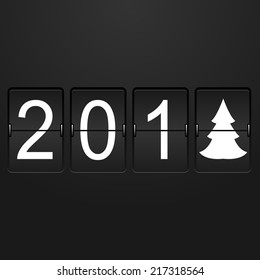 Airport Time Table with numbers 201 and last digit in the form of a christmas tree in style new year for design. vector illustrations