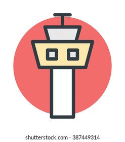 Airport Tower Colored Vector Icon