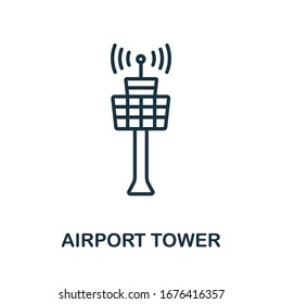 Airport Tower icon from airport collection. Simple line Airport Tower icon for templates, web design and infographics