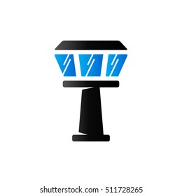 Airport tower icon in duo tone color. Traffic control aviation