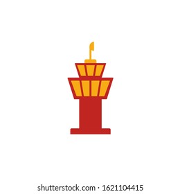 Airport Tower icon. Flat creative element from airport icons collection. Colored airport tower icon for templates, web design and software.