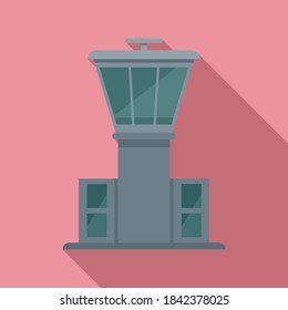 Airport tower icon. Flat illustration of airport tower vector icon for web design