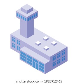Airport tower icon. Isometric of airport tower vector icon for web design isolated on white background