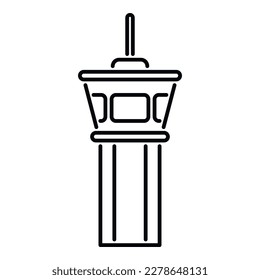 Airport tower icon outline vector. Airplane flight. Travel trip