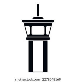 Icono de torre de aeropuerto vector simple. Vuelo en avión. Viaje