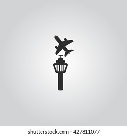 Airport tower icon vector
