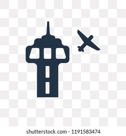 Airport Tower vector icon isolated on transparent background, Airport Tower transparency concept can be used web and mobile