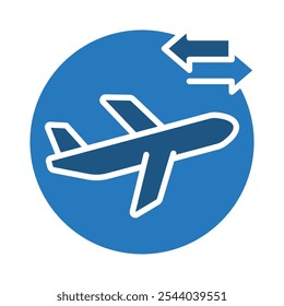 Ilustración vectorial de la línea de ícono de traslado al aeropuerto