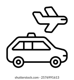 Airport Transfer icon line vector illustration