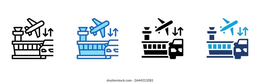 Ícone de Transferência do Aeroporto Ilustração do vetor de estilo múltiplo