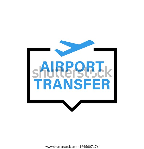Airport transfer sign. Clipart image isolated\
on white background