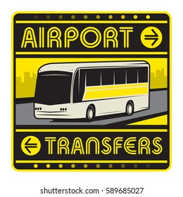 Airport Transfers sign or symbol, vector illustration