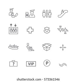 Airport and transport icons set,Vector