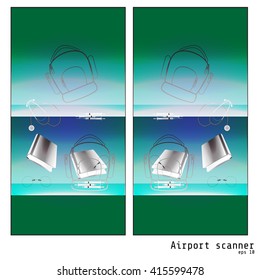 Airport transport security scanner. Vector Art. 