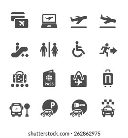 airport and travel icon set, vector eps10.