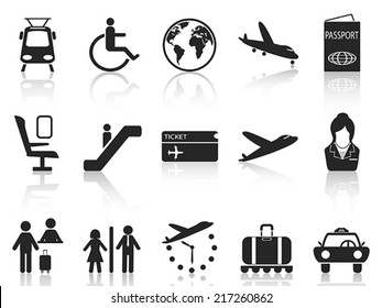 Airport and travel icons set