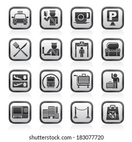 Airport, travel and transportation icons -  vector icon set 1