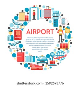Airport, traveling and flight, Customs going through isolated icons vector. Metal frame and luggage or baggage, plane and taxi, board pass and airport. Passport and passenger, pilot and stewardess