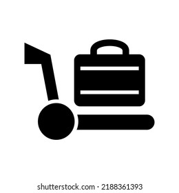 airport trolley icon or logo isolated sign symbol vector illustration - high quality black style vector icons
