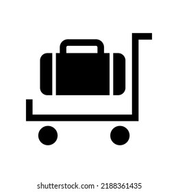 airport trolley icon or logo isolated sign symbol vector illustration - high quality black style vector icons
