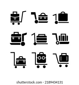 airport trolley icon or logo isolated sign symbol vector illustration - Collection of high quality black style vector icons
