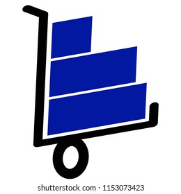 airport trolley icon.vector