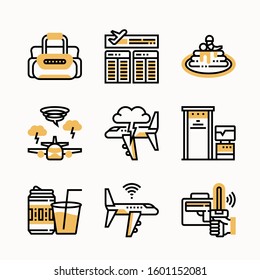 Airport vector Color icons set