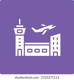 Icono de Vector del aeropuerto. Se puede utilizar para aplicaciones de impresión, móviles y de Web.