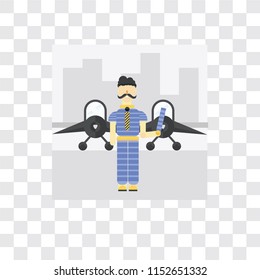 Airport vector icon isolated on transparent background, Airport logo concept