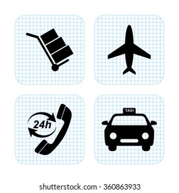 airport  vector icon service set