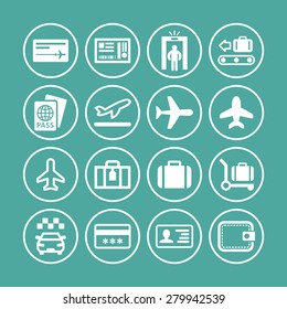 Airport vector icon set