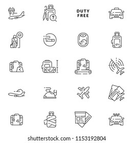 Airport vector icons set