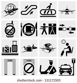 Airport vector  icons set. Elegant series icons and signs