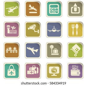 airport vector icons for user interface design