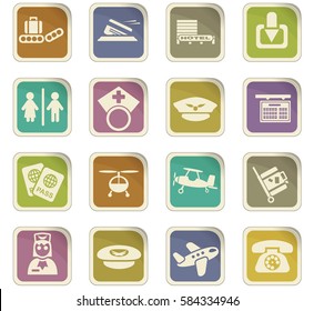 airport vector icons for user interface design